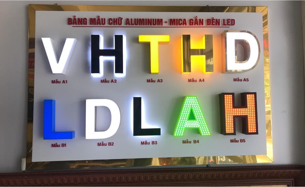 Các mẫu chữ nổi đèn LED thông dụng
