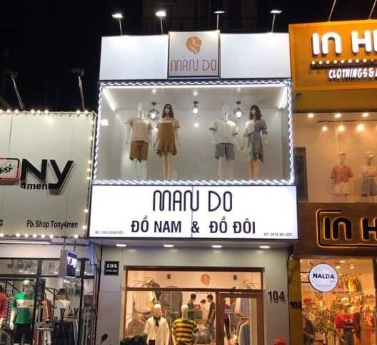 Mẫu biển quảng cáo shop thời trang nam tại Chùa Bộc - Hà Nội
