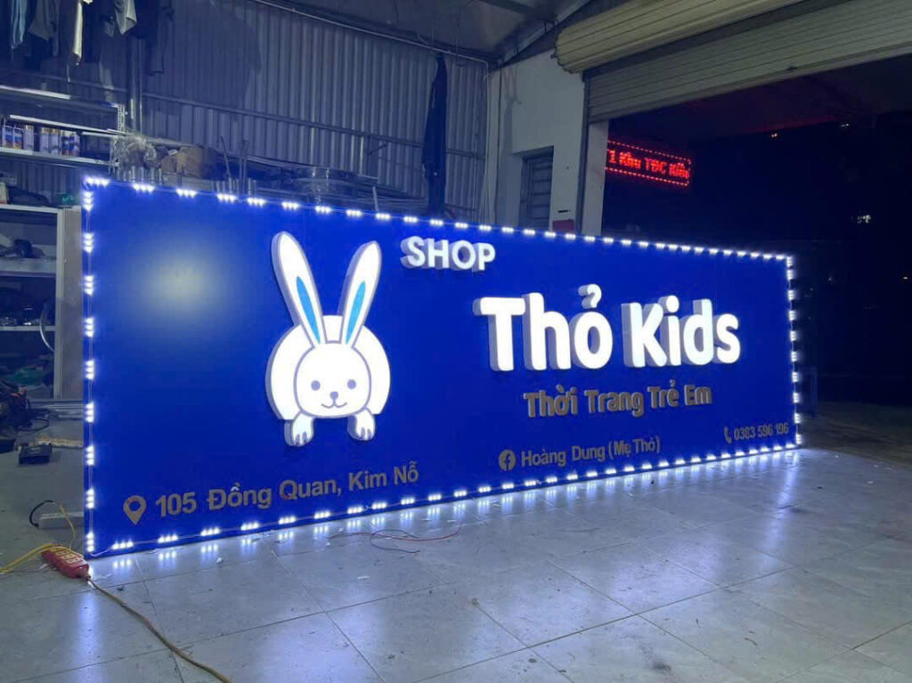 Biển quảng cáo shop quần áo bằng alu chữ nổi