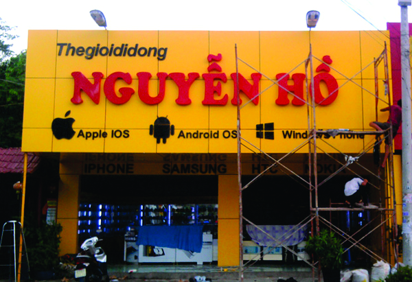 Mẫu biển quảng cáo cửa hàng điện thoại máy tính tại Hà Nội