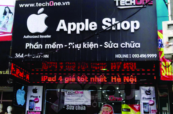Biển quảng cáo cửa hàng điện thoại máy tính tại Hà Nội