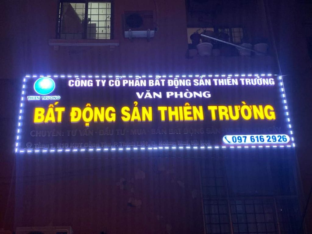Làm biển quảng cáo văn phòng bất động sản tại Thịnh Liệt - Hoàng Mai