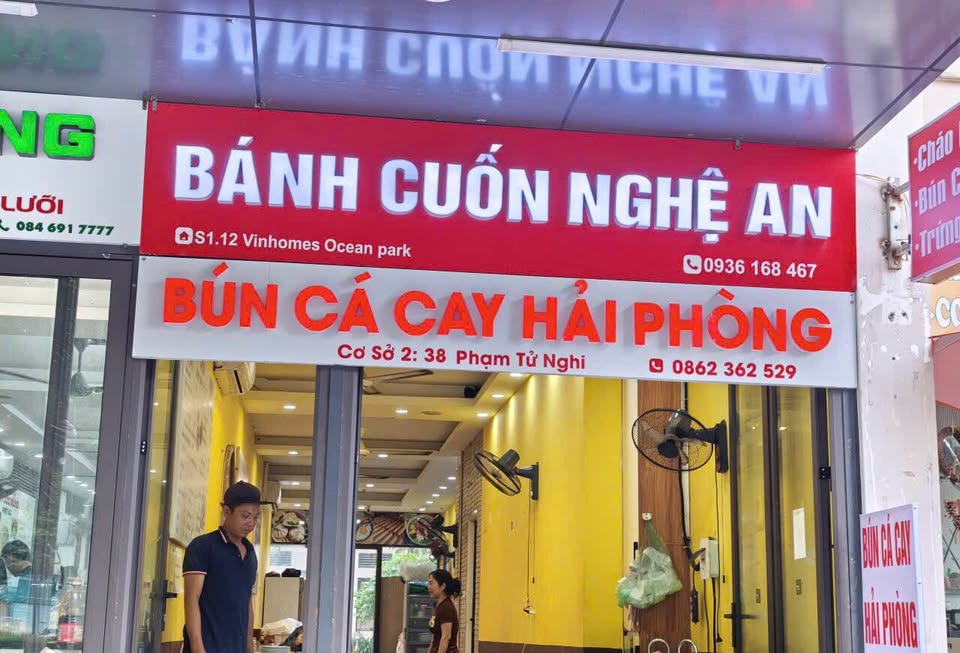 Biển quảng cáo quán ăn tại Vinhomes Ocean Park