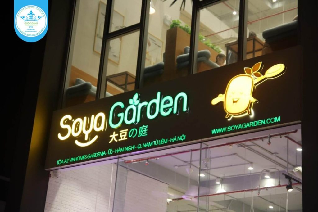 Biển hiệu cửa hàng tại Mỹ Đình hoàn thiện sau thi công