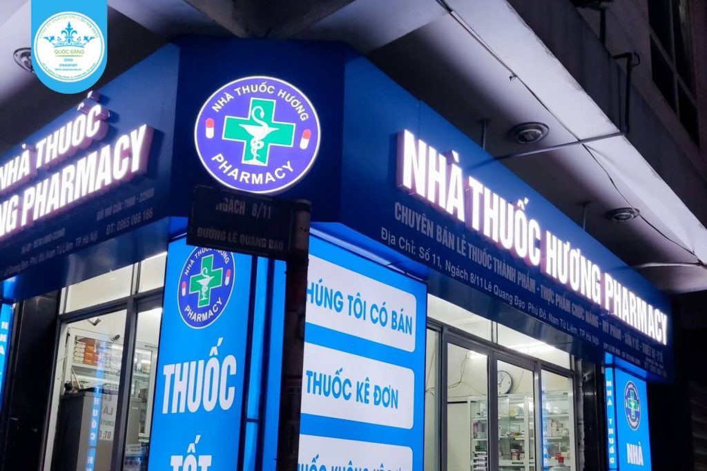 Biển chữ nổi LED cho nhà thuốc tại Nam Từ Liêm do Quốc Đăng thi công