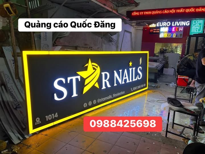 Chữ nổi mica LED sáng mặt