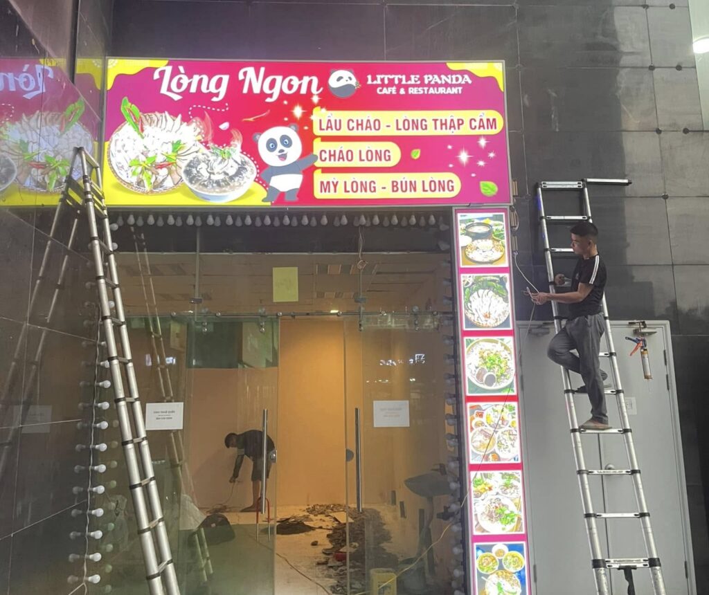 Biển hộp đèn bạt 3M quán ăn