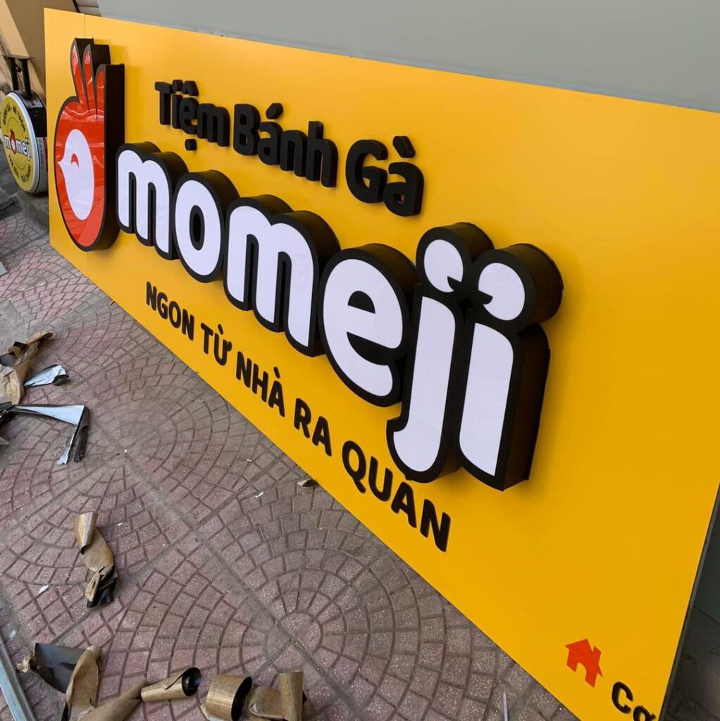 Biển quảng cáo tiệm bánh gà chữ nổi siêu đẹp