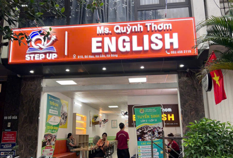 Hoàn thiện mẫu biển hiệu Trung tâm tiếng anh tại Hà Đông