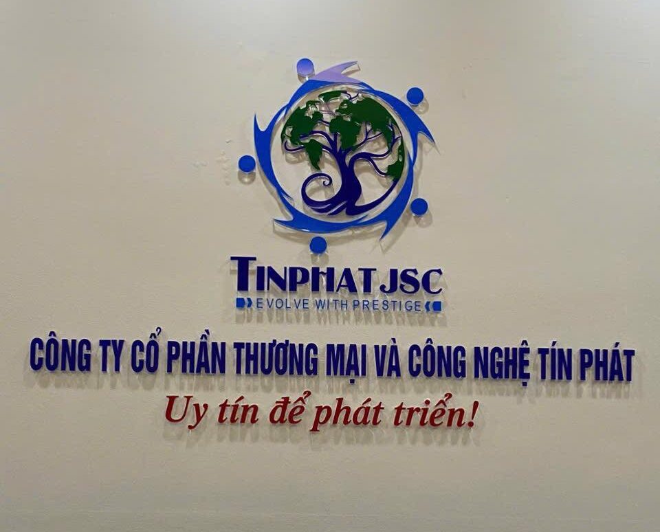 mẫu chữ nổi dán tường showroom