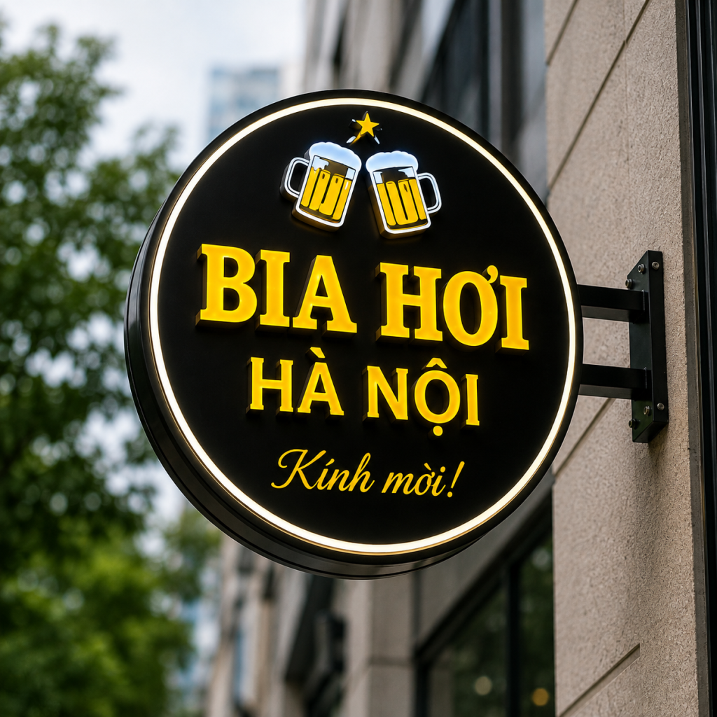 Biển vẫy quán bia hơi hà nội