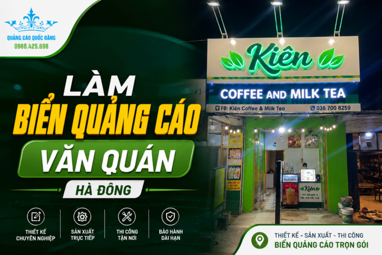 Biển quảng cáo Văn Quán Hà Đông được thiết kế theo kích thước mặt tiền thực tế