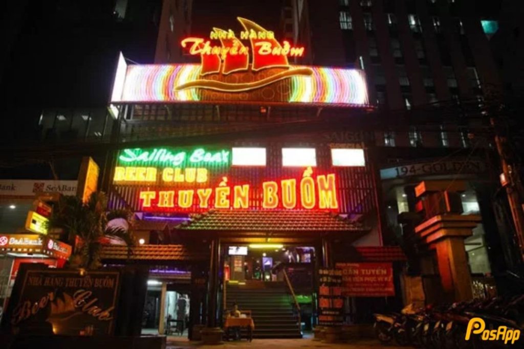 Biển hiệu beer club Thuyền Buồm neon nhiều màu