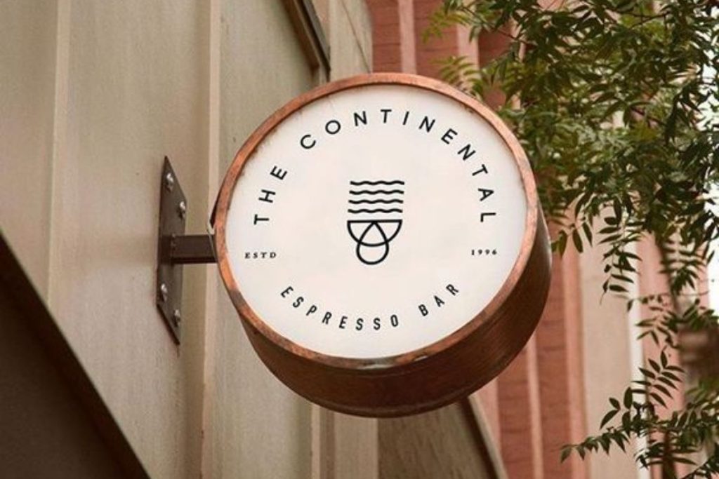 Biển vẫy tròn The Continental espresso bar