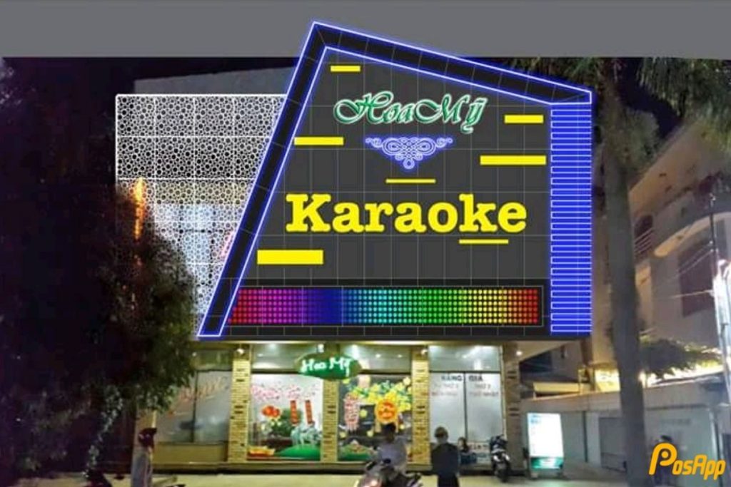 Biển karaoke Hoa Mỹ LED ma trận nhiều màu ban đêm