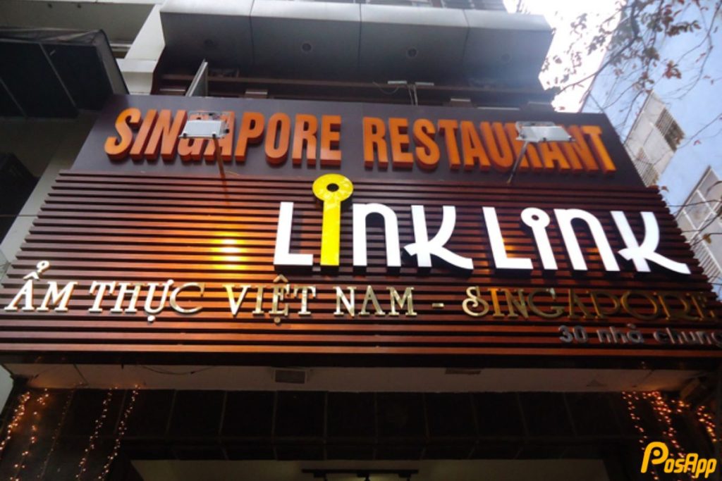 Biển hiệu nhà hàng Link Link ốp lam nhôm