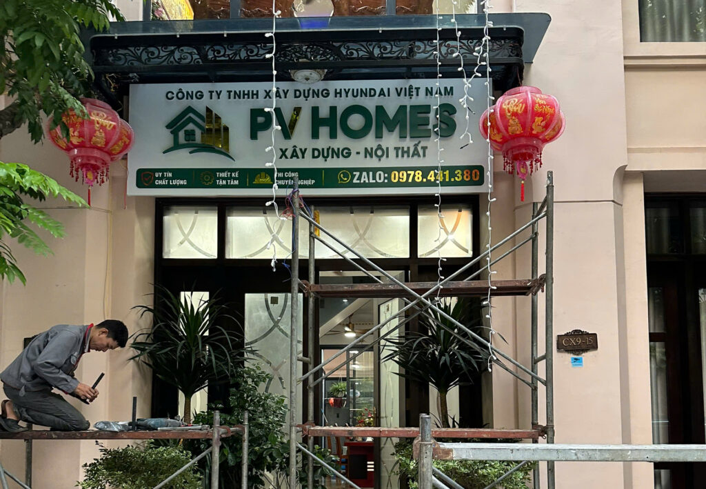 Biển công ty xây dựng nội thất tại Hà Nội