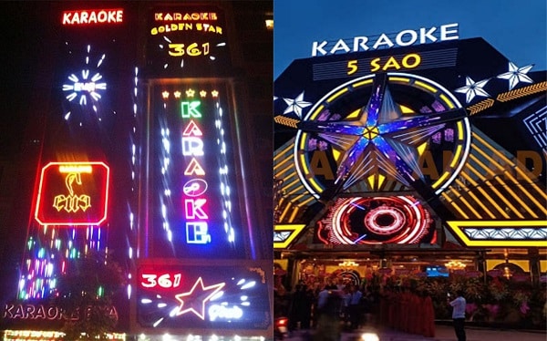 Biển karaoke Golden Star 361 và mẫu 5 Sao LED