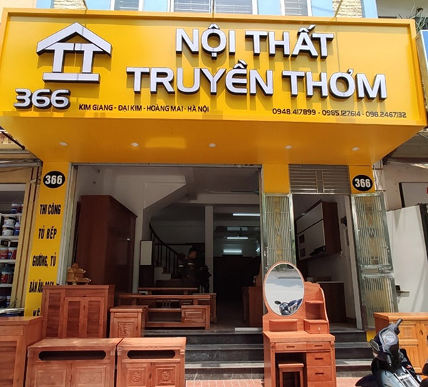 Thi công biển showroom nội thất tại Hà Nội