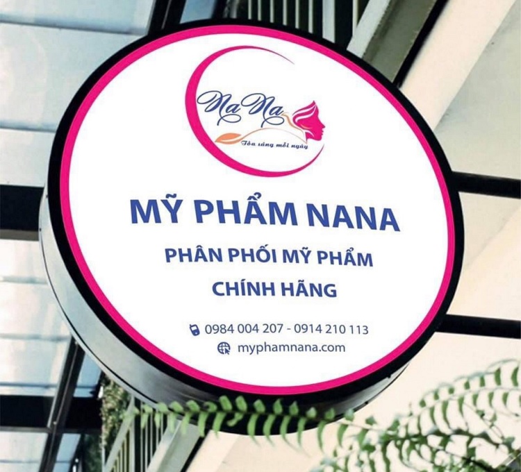 Biển vẫy tròn cửa hàng mỹ phẩm