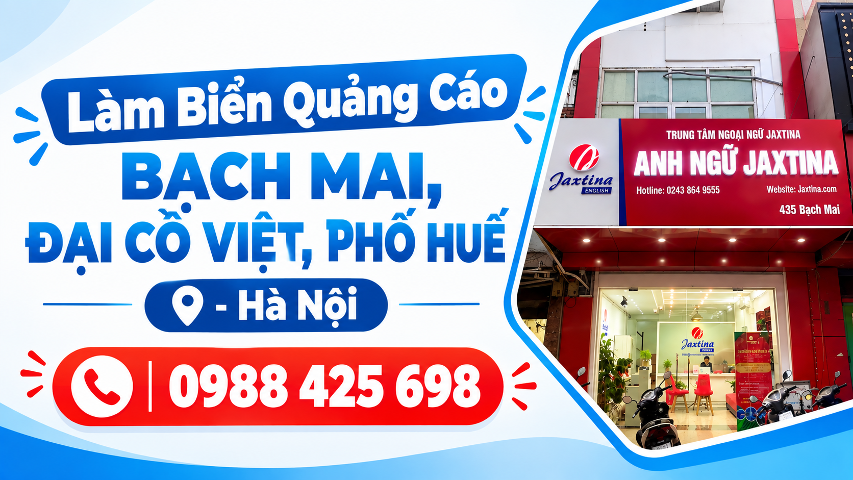 Làm biển quảng cáo Bạch Mai- Đại Cồ Việt - Phố Huế